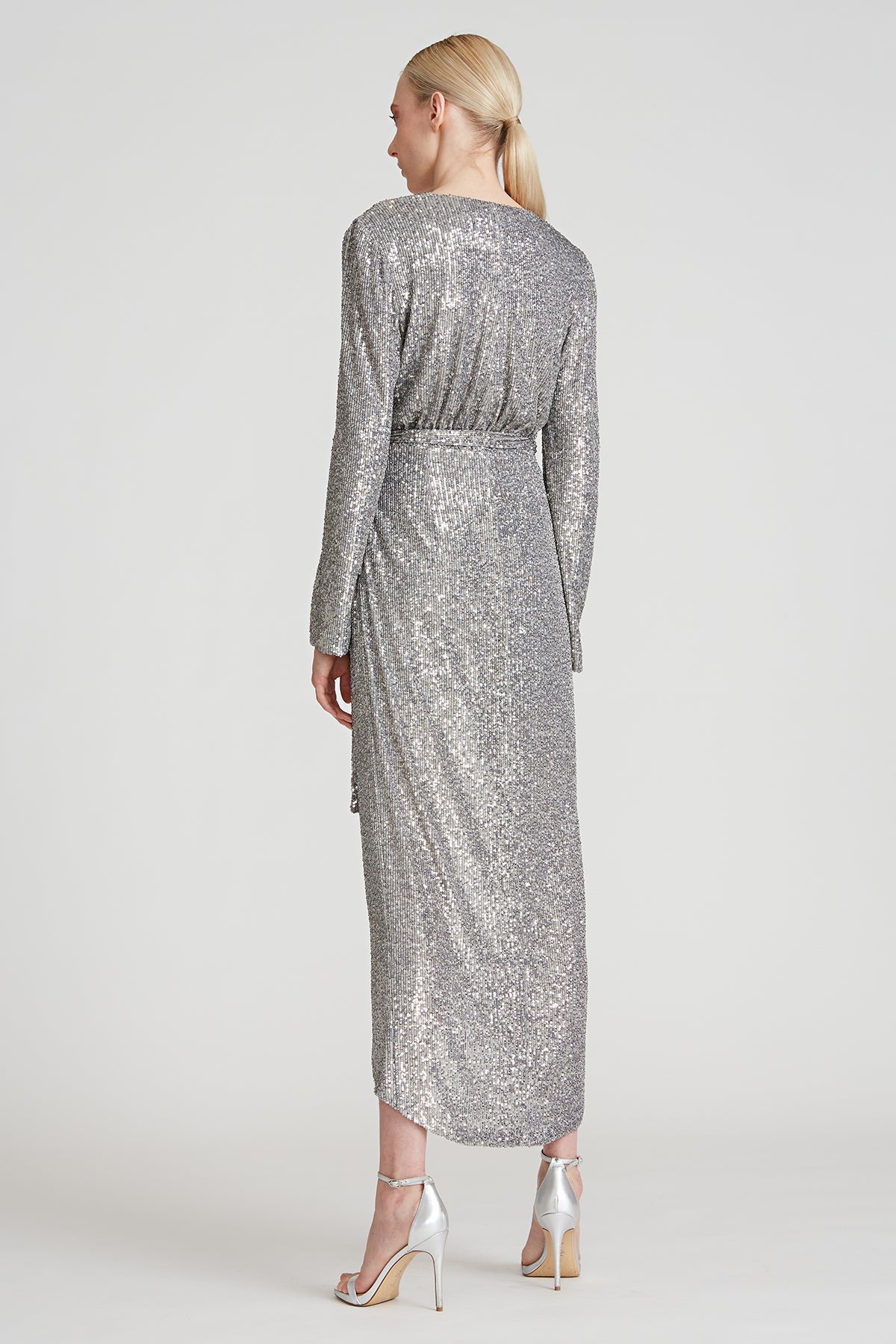 Halston | Falan Sequin Cocktail Dress | Dark Silver