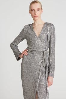 Halston | Falan Sequin Cocktail Dress | Dark Silver