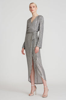 Halston | Falan Sequin Cocktail Dress | Dark Silver