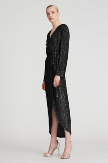 Halston | Falan Sequin Cocktail Dress | Black