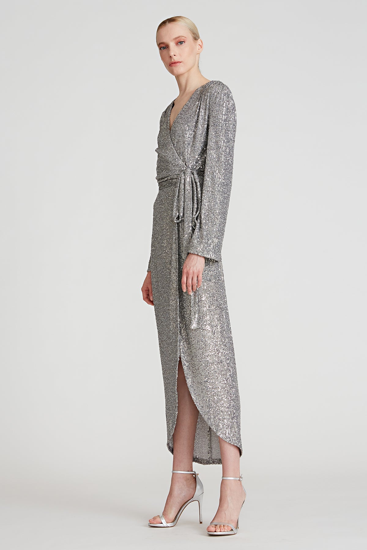 Halston | Falan Sequin Cocktail Dress | Dark Silver