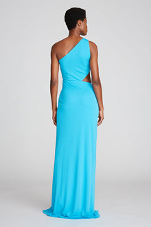 Halston | Ivanna Gown In Matte Jersey | Acqua