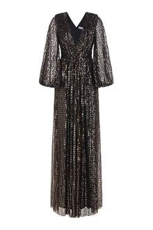 Halston | Madelyn Gown In Sequins | Black/ Gold