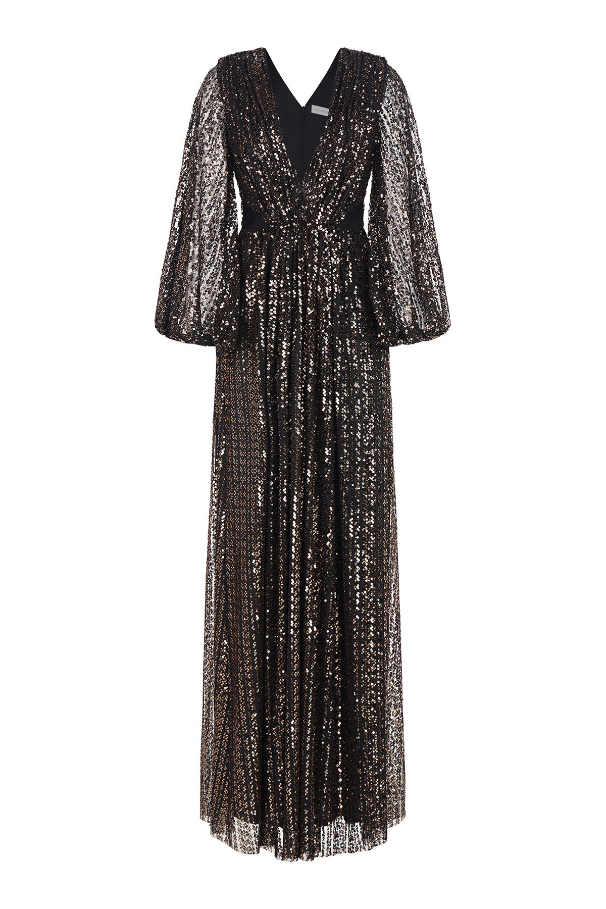 Halston | Madelyn Gown In Sequins | Black/ Gold