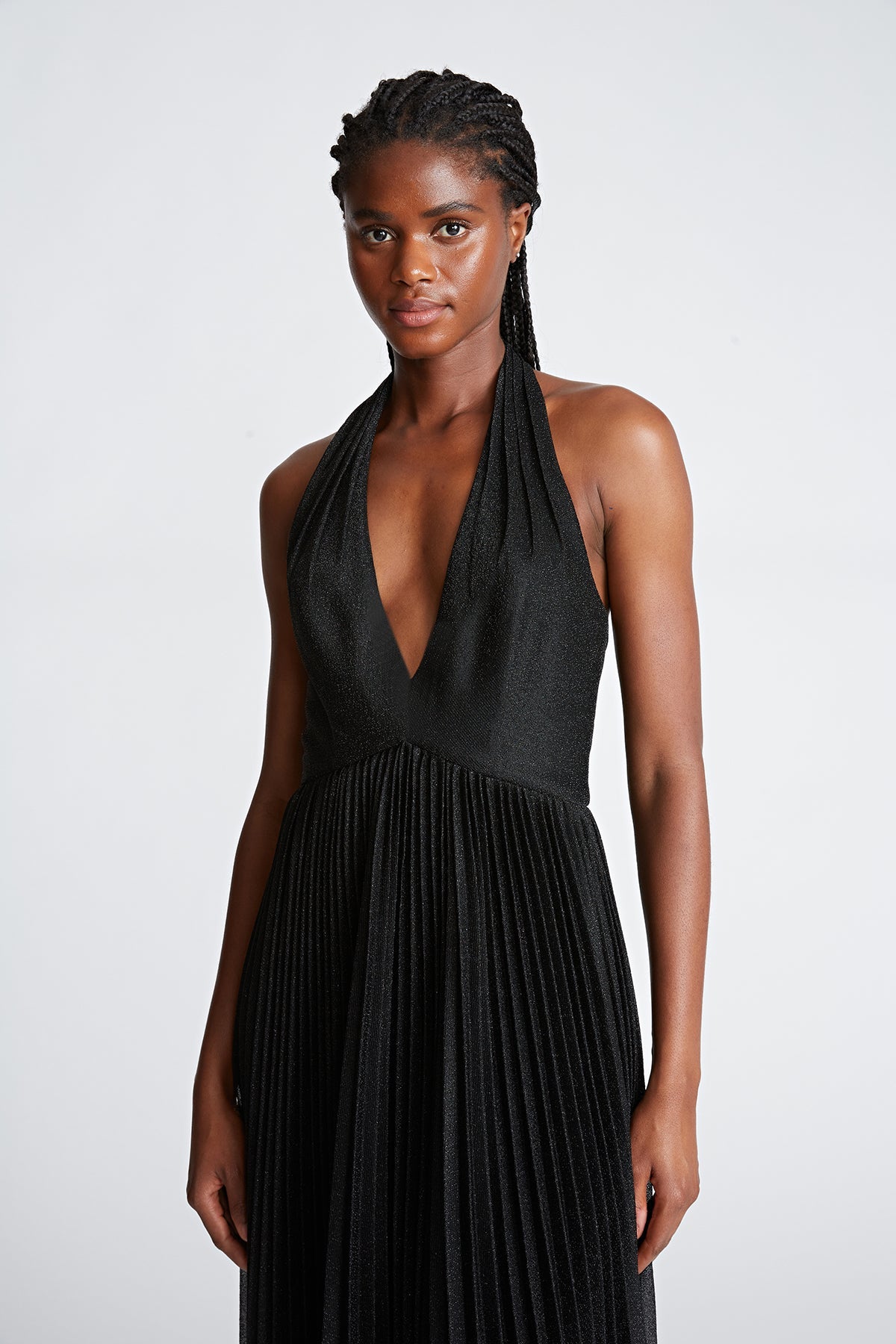 Halston | Tiffany Gown In Shimmer Jersey | Black