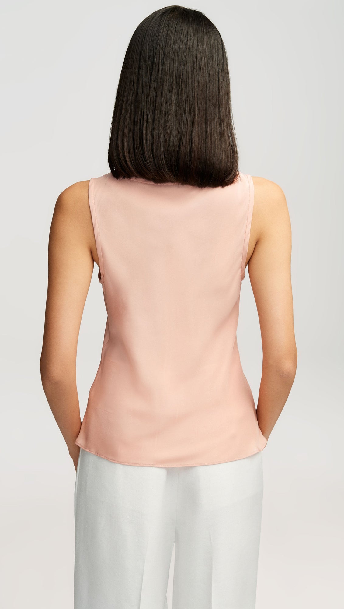 Tank in Matte-side Silk Charmeuse | Dusty Pink