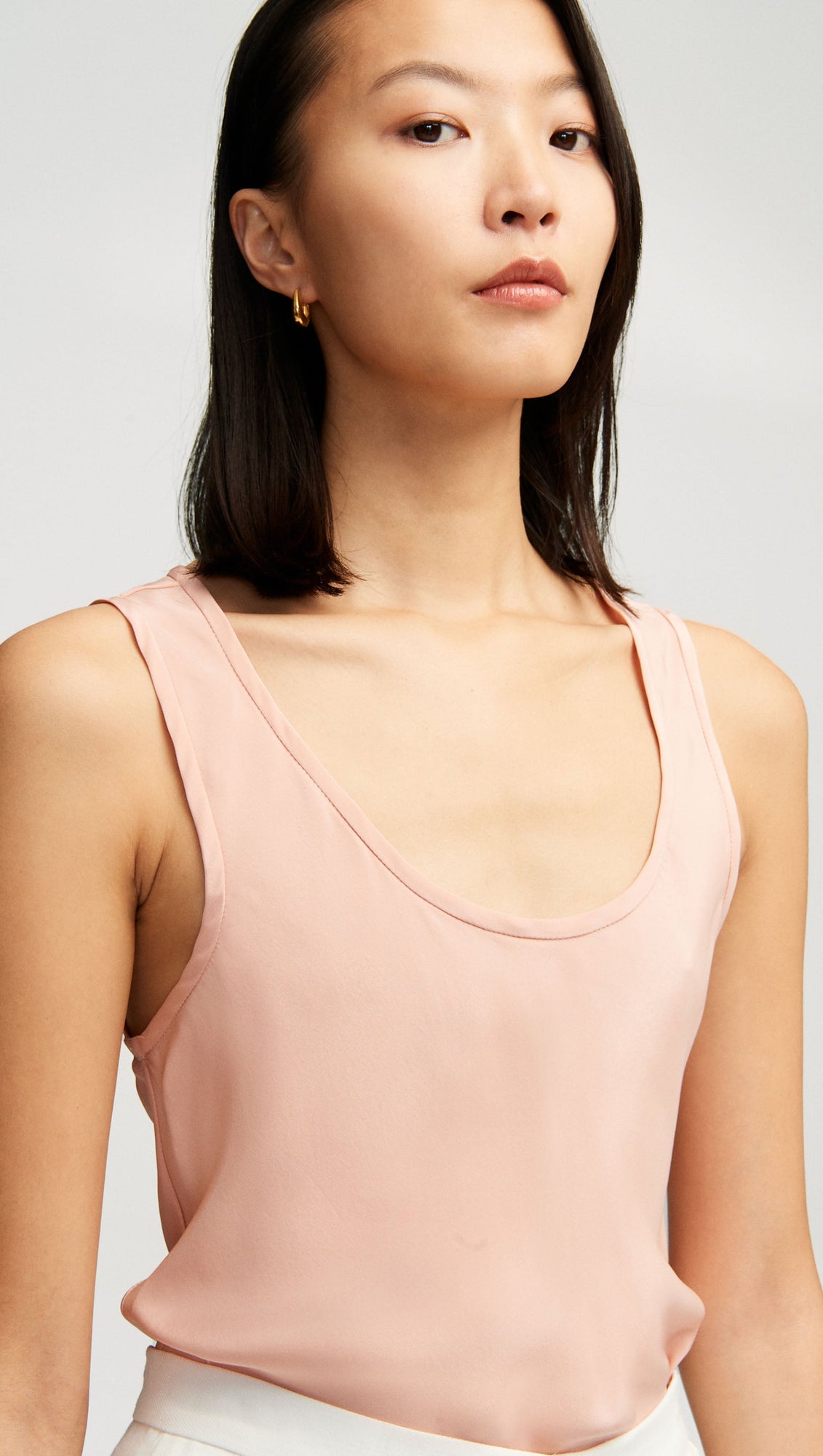 Tank in Matte-side Silk Charmeuse | Dusty Pink