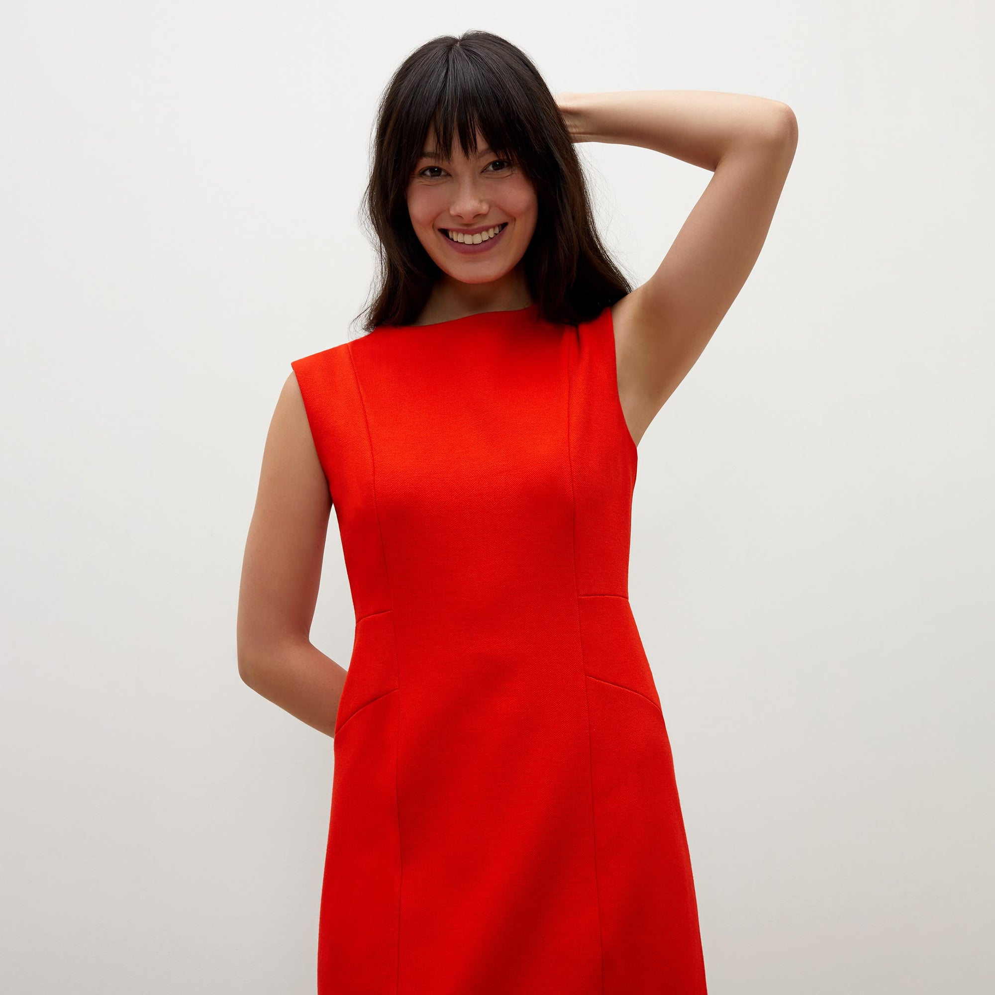 Women | Giovanna Dress - Textured Ponte | Tangerine