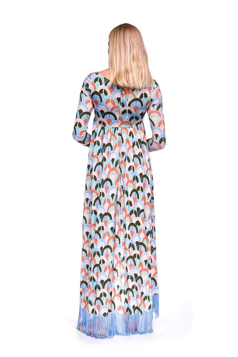 Loretta Dress | Geo Dew Moss