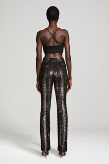 Halston | Elka Pants In Striped Sequin | Black