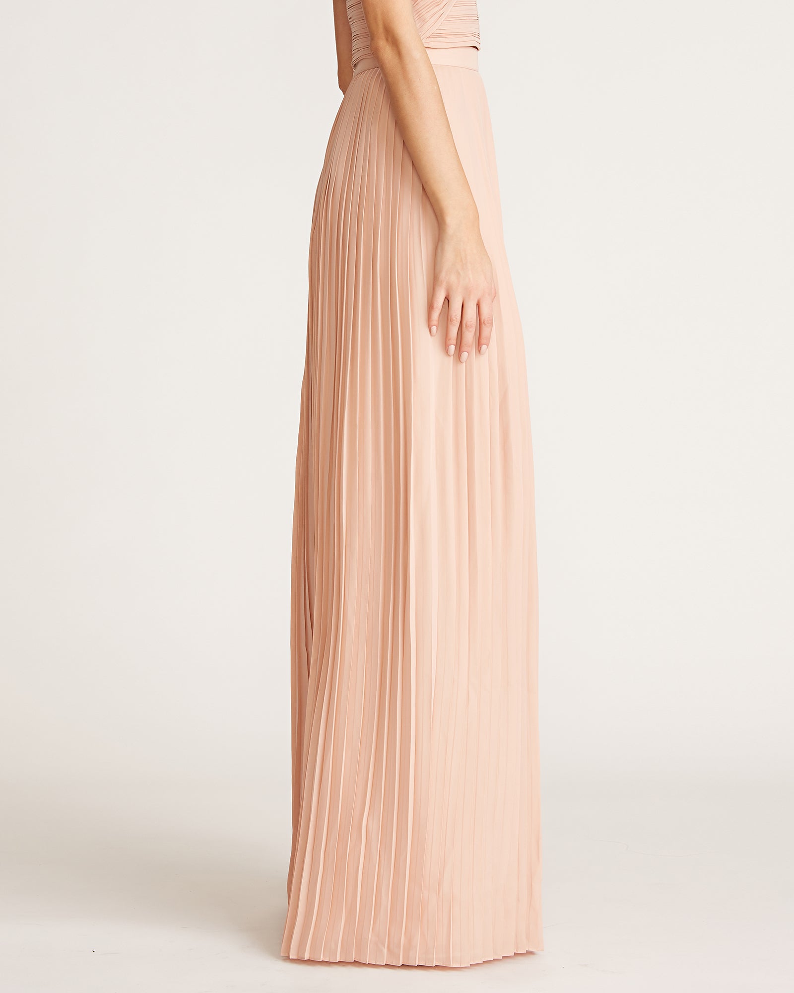 Halston | Renee Pleated Evening Skirt | Blush