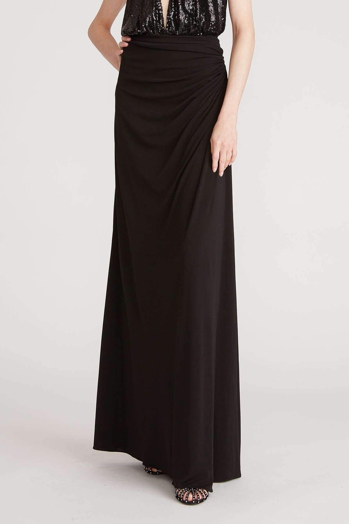 Halston | Callen Matte Jersey Skirt | Black
