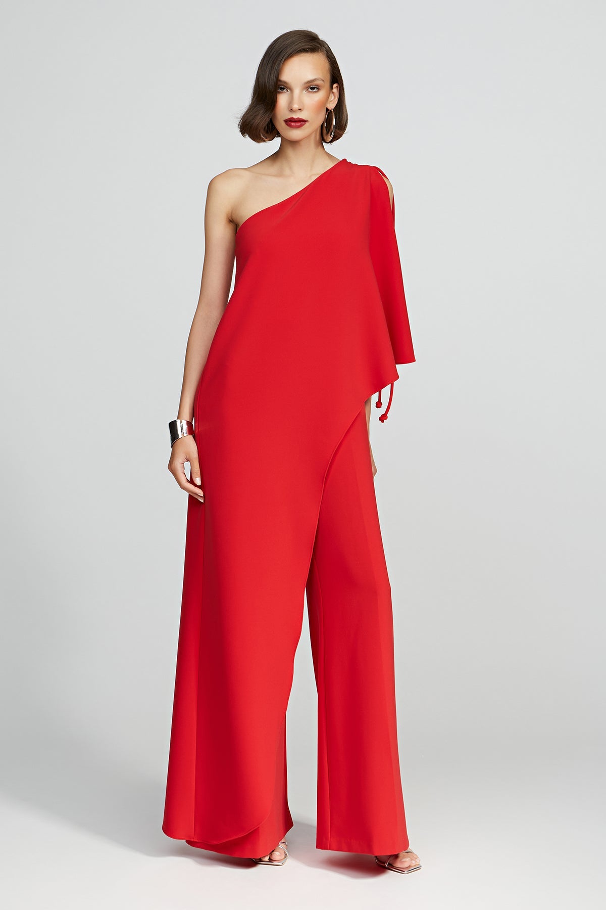 Halston | Ignacia Jumpsuit In Luxe Crepe | Flame