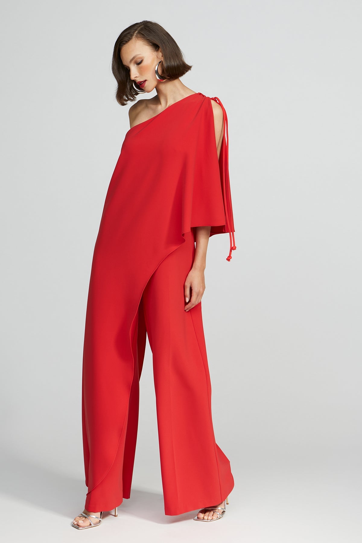 Halston | Ignacia Jumpsuit In Luxe Crepe | Flame