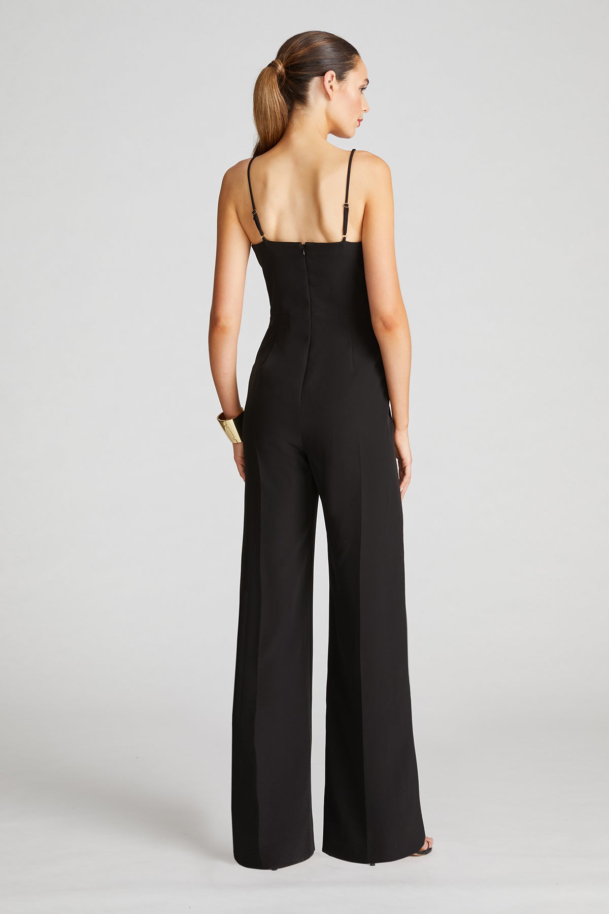 Halston | Brea Jumpsuit In Stretch Crepe | Black