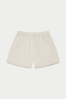 Palm Tree Linen Short | White