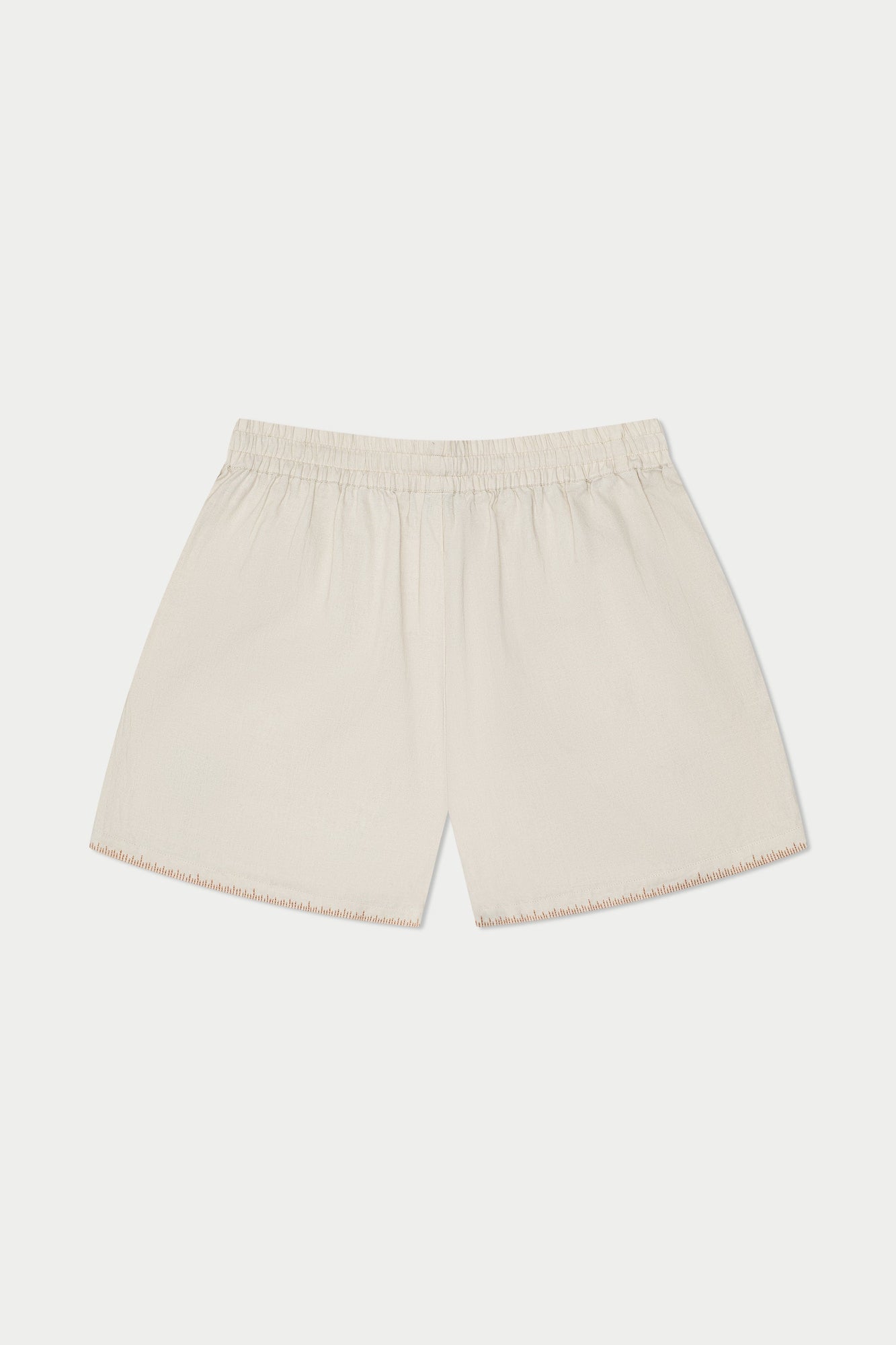 Palm Tree Linen Short | White