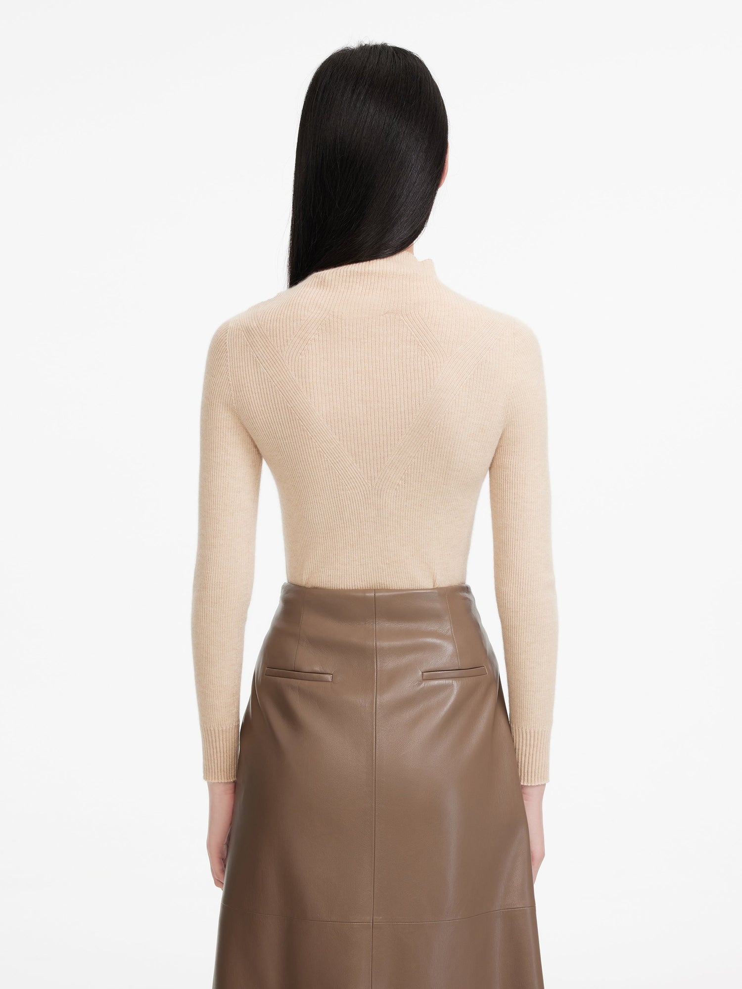 Turtleneck Cashmere Sweater | Beige