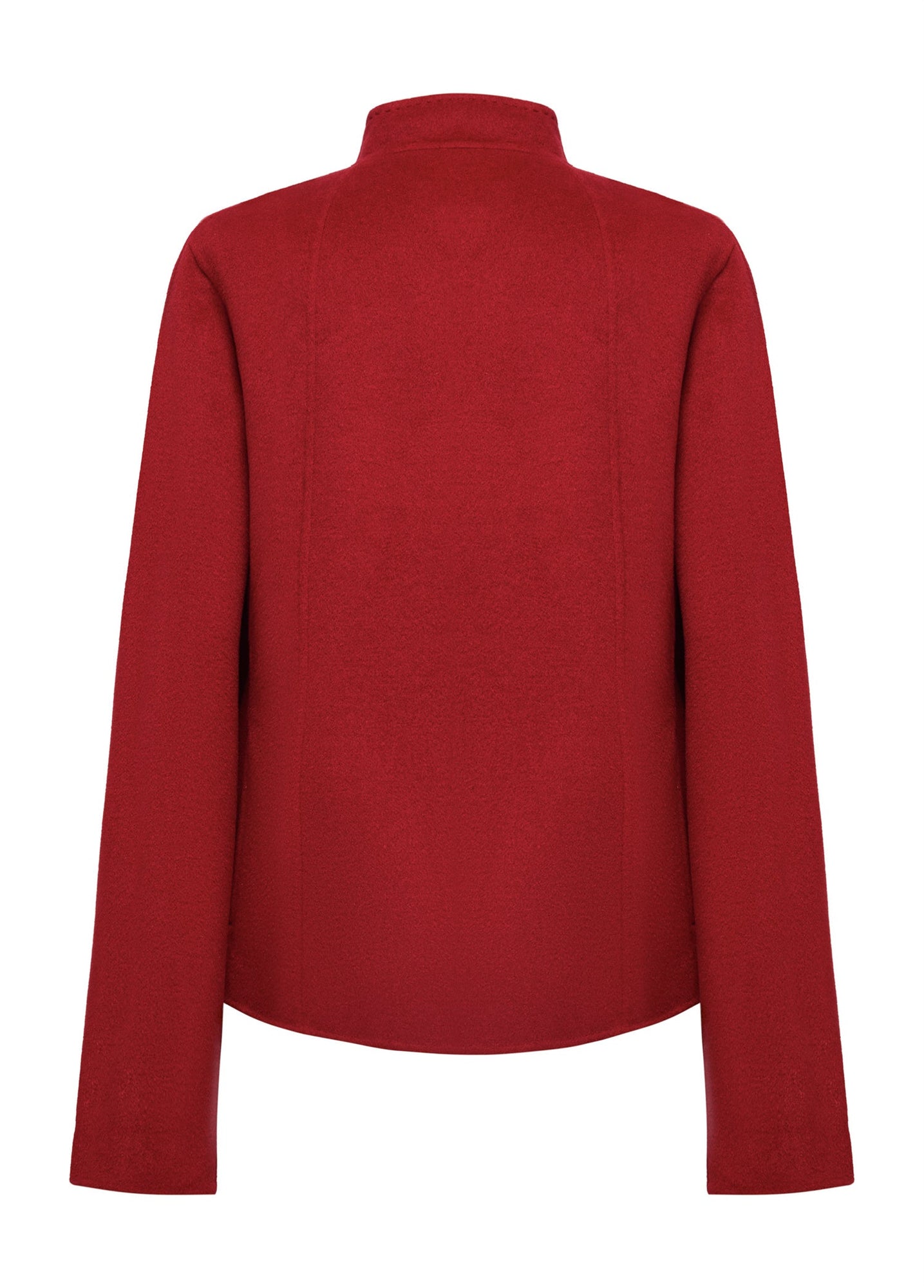 Stand Collar Frog Button Short Coat | Red