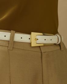 No. 10 Belt | Cream Croc/Gold