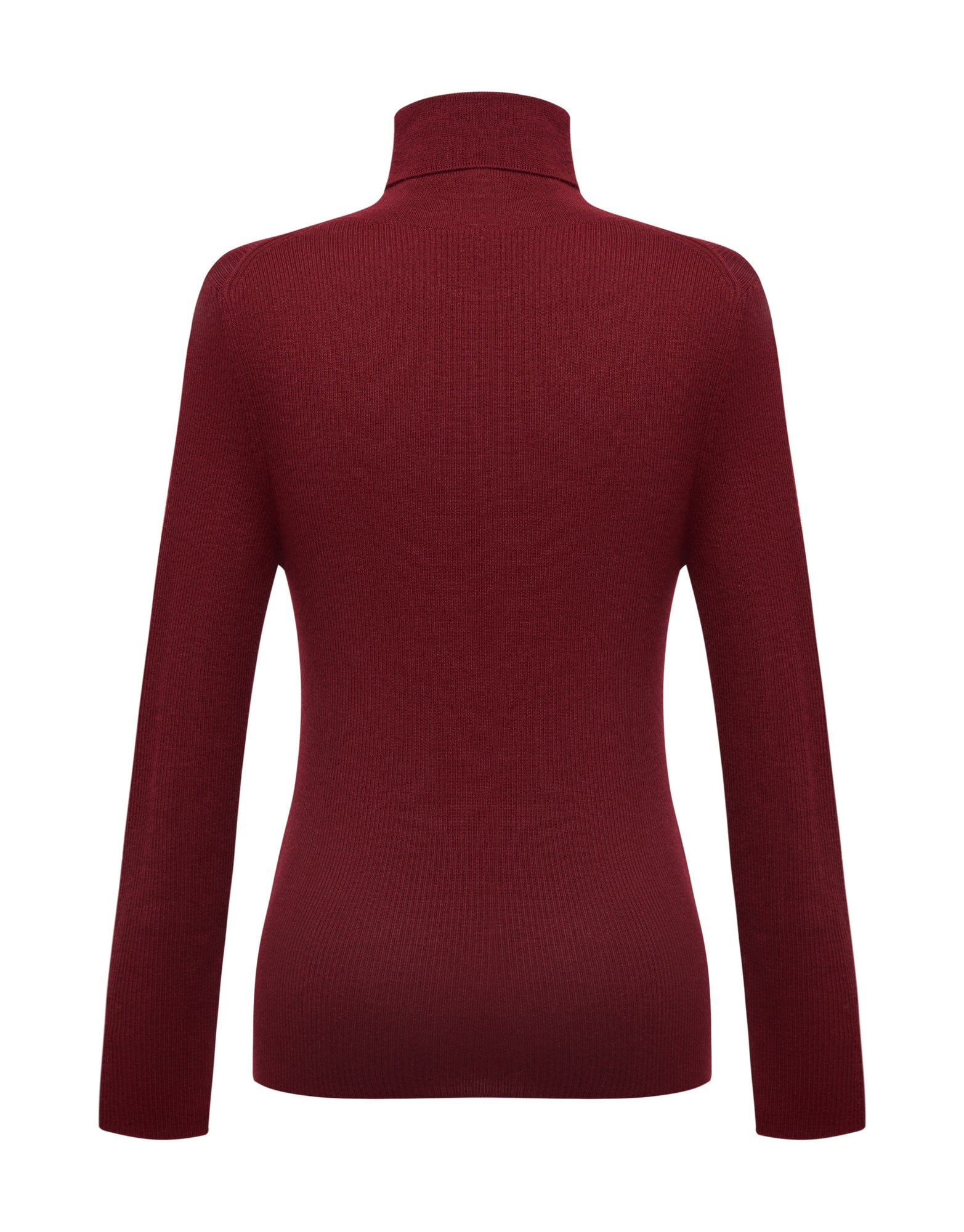 Turtleneck Knit Top | Wine Red