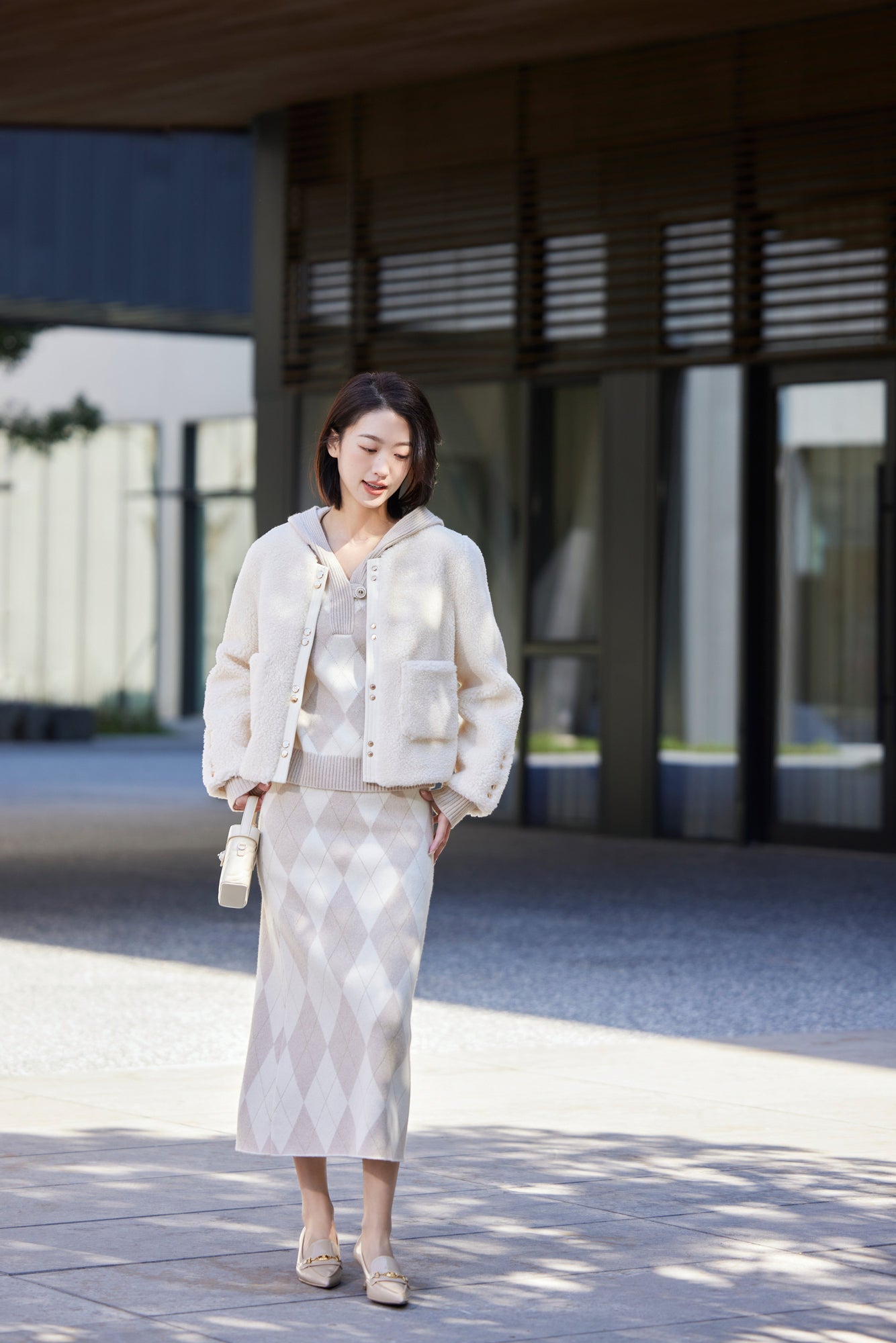 Cashmere Knit Sweatshirt | Beige
