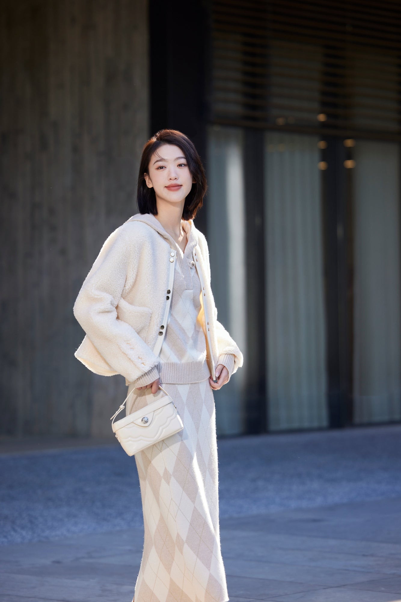 Cashmere Knit Sweatshirt | Beige