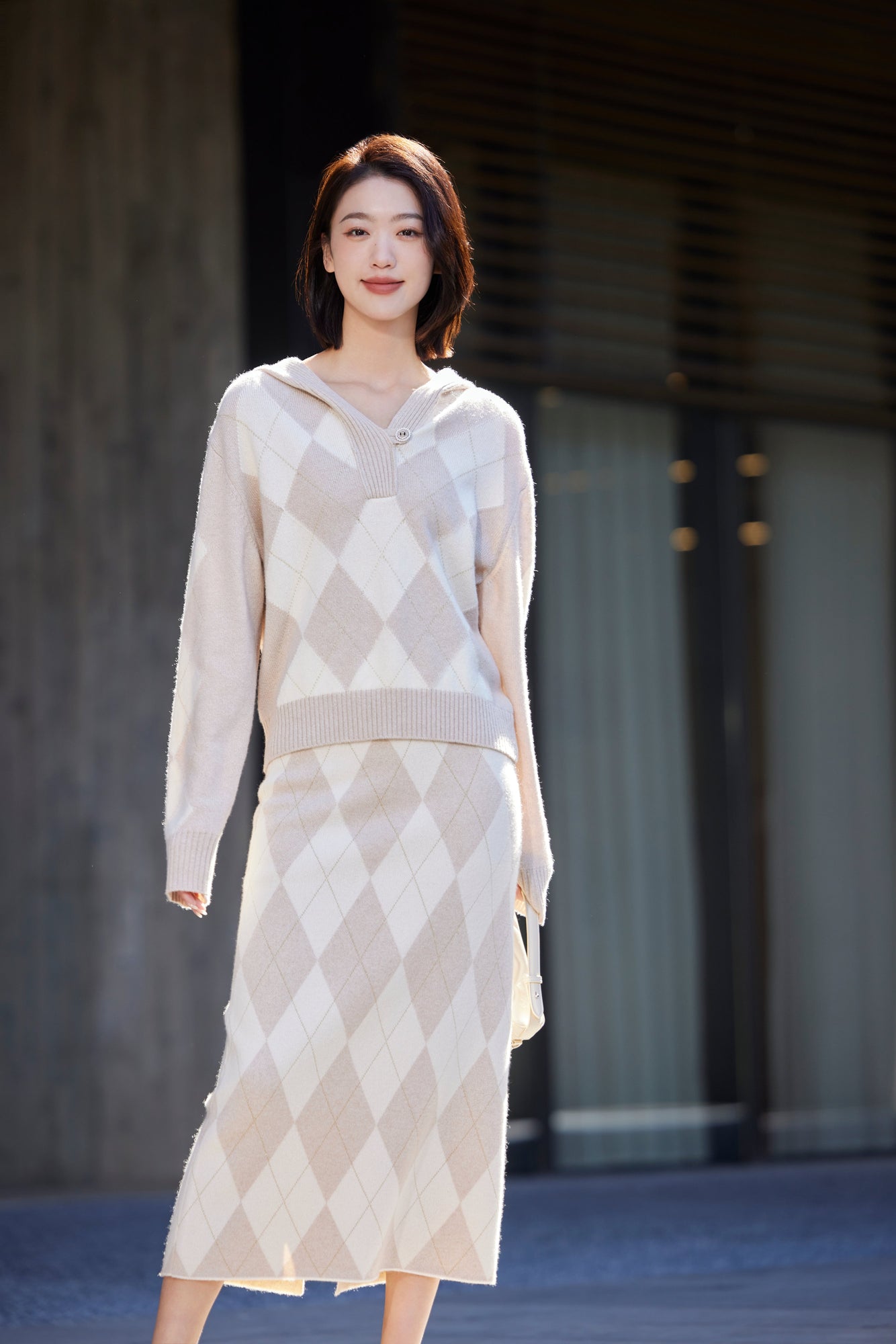Cashmere Knit Sweatshirt | Beige