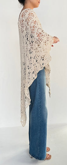 Hemant & Nandita | Crochet Poncho | White
