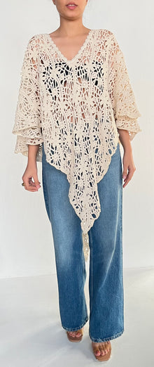 Hemant & Nandita | Crochet Poncho | White