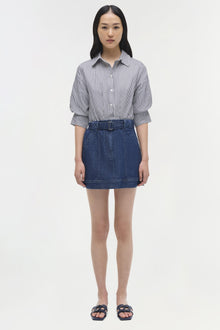 Womens | Harlowe Denim Mini Dress | Indigo Stripe Multi