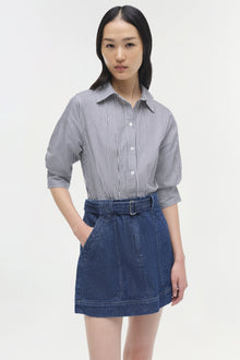 Womens | Harlowe Denim Mini Dress | Indigo Stripe Multi