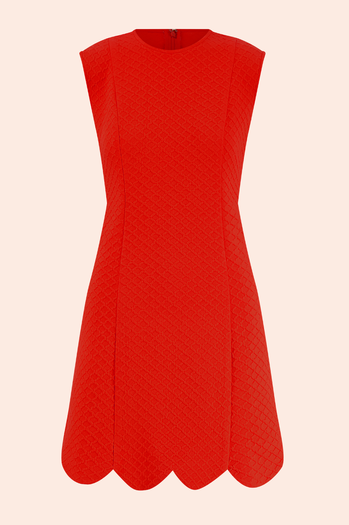 Textured Jersey Scallop Dress | Vermillion