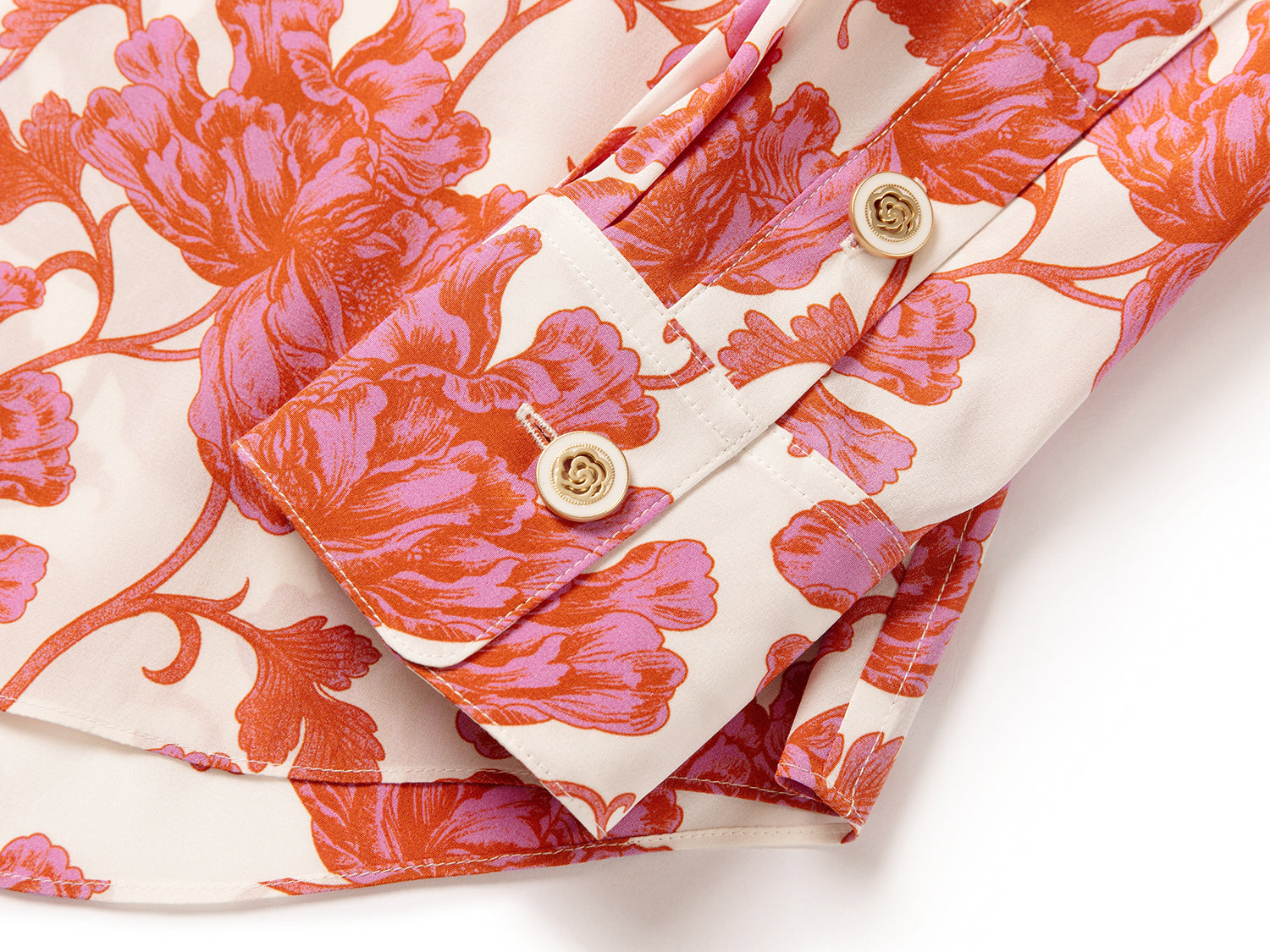 Printed Silk Shirt | Pink