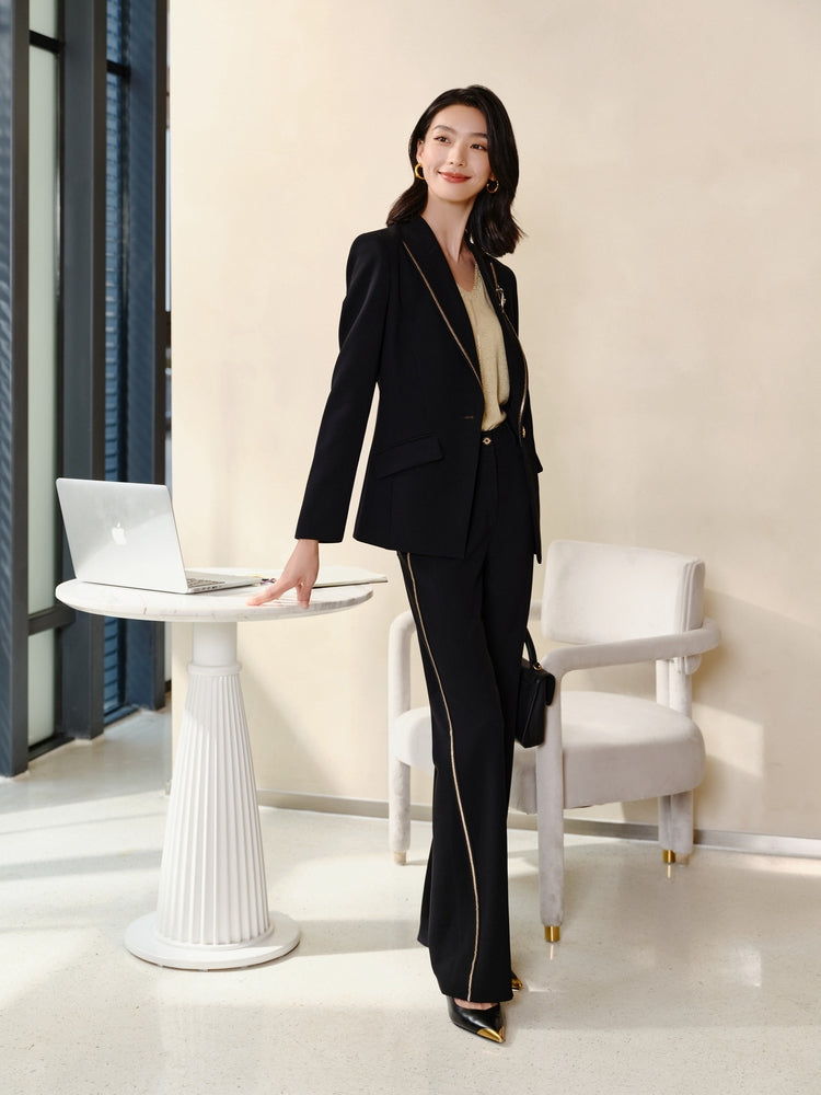 Triacetate Suit Jacket | Black