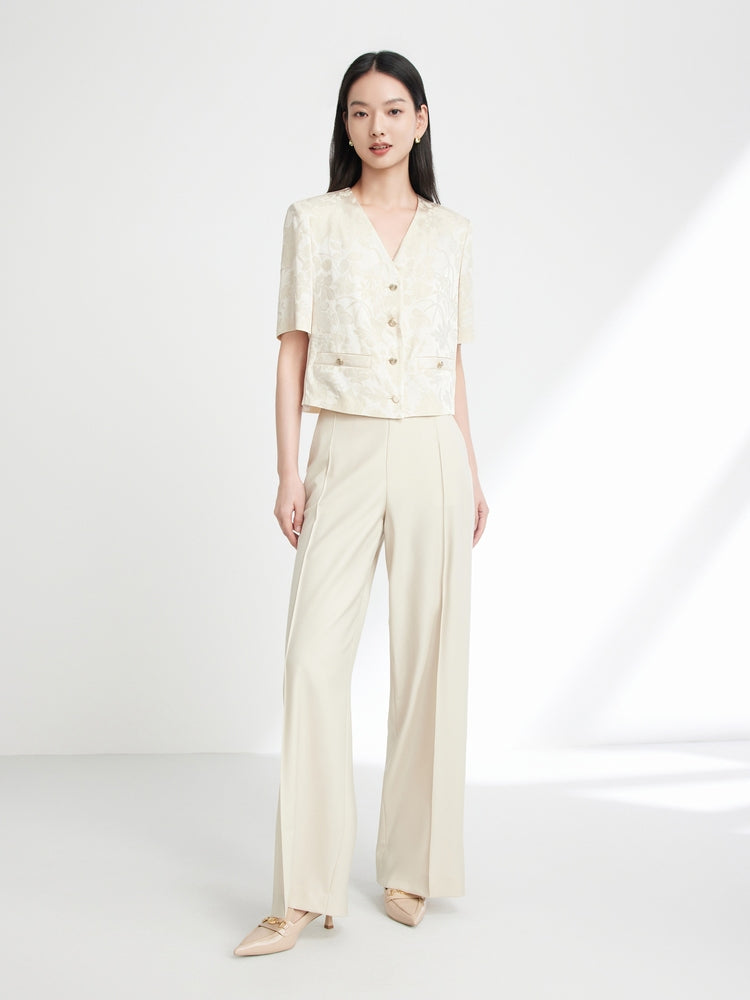 Wide-Leg Suit Pants | Beige