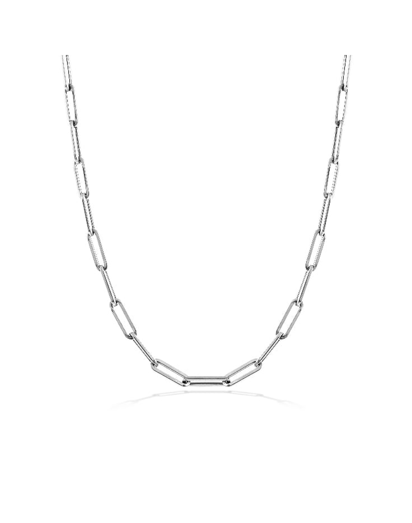 10mm Paperclip Chain | 14kt White Gold