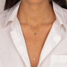 Mariner & Dangling Bezel Lariat Necklace 14K | 14K Gold