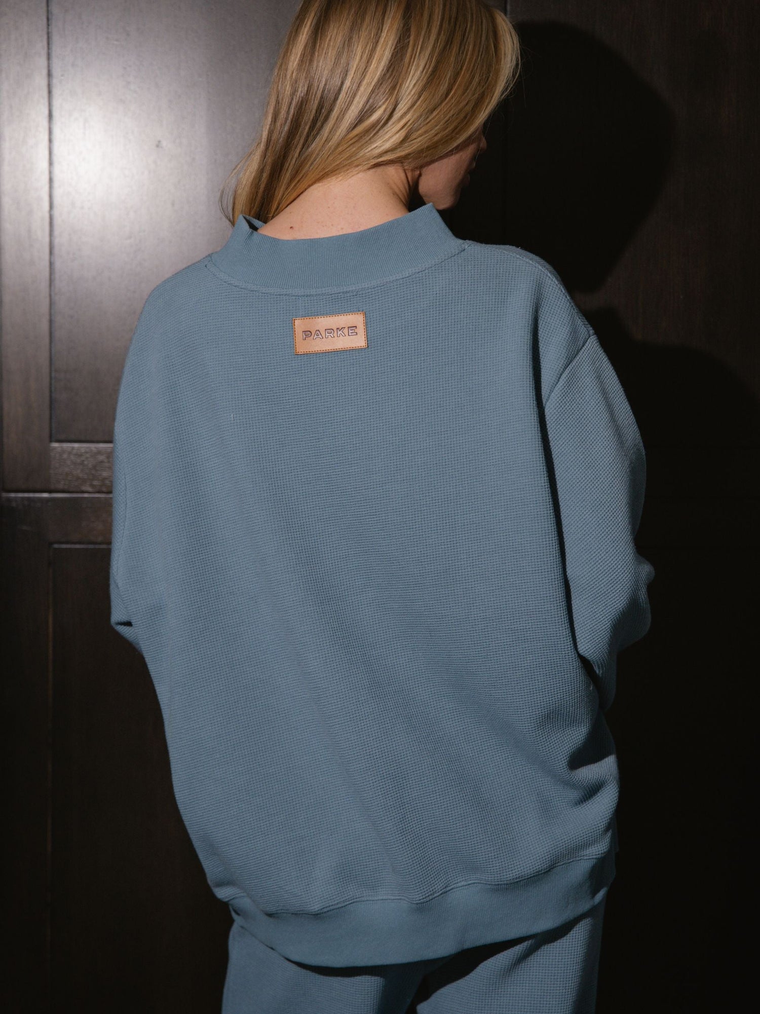 Waffle Mockneck Pullover | Glacier
