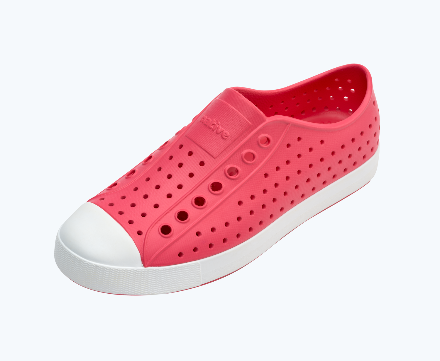 Angled view of a Native Shoes Jefferson | Dazzle Pink/ Shell White Footwear