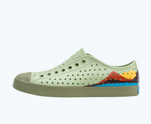 Side view of a Native Shoes Adults Jefferson Block | Tea Green/ Loch Green/ Crater Mountain Block Footwear