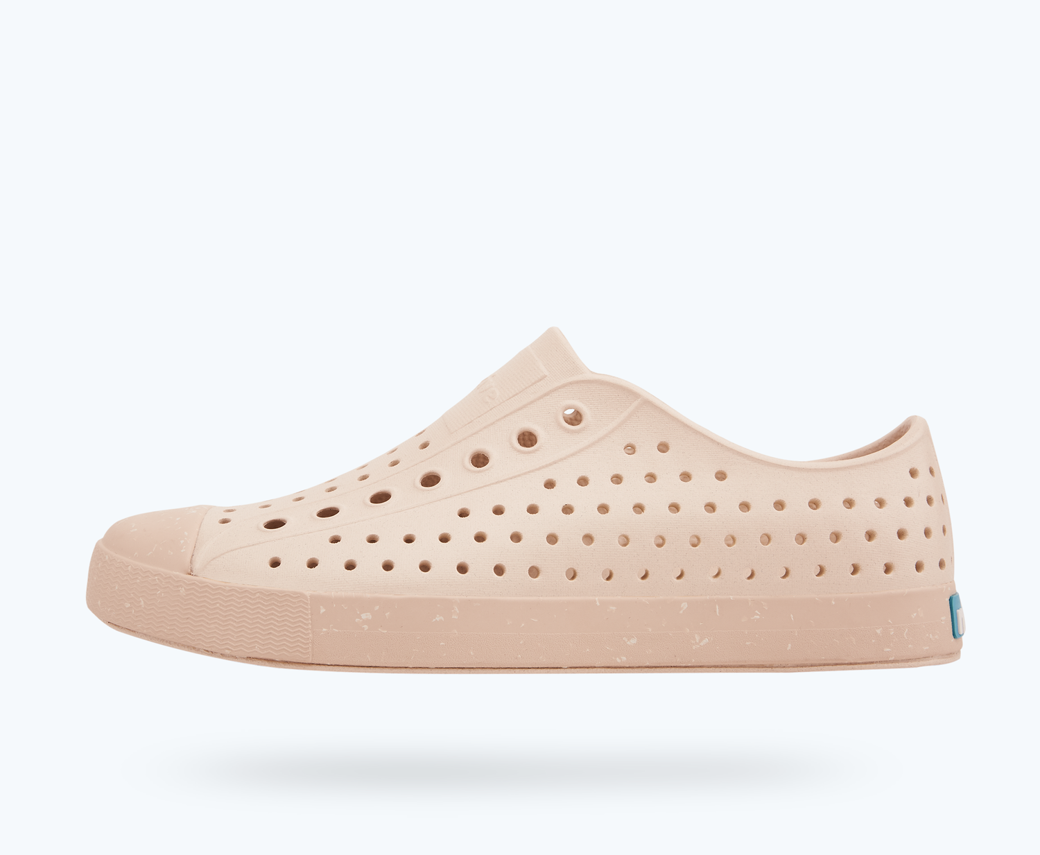 Side view of a Native Shoes Adults Jefferson Bloom | Bone White/ Soy Beige/ Shell Speckle Footwear