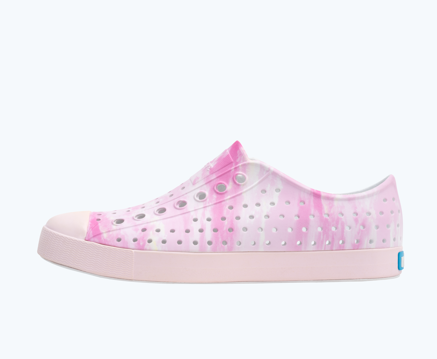 Side view of a Native Shoes Adults Jefferson Print | Shell White/ Milk Pink/ Pink Clouds Footwear