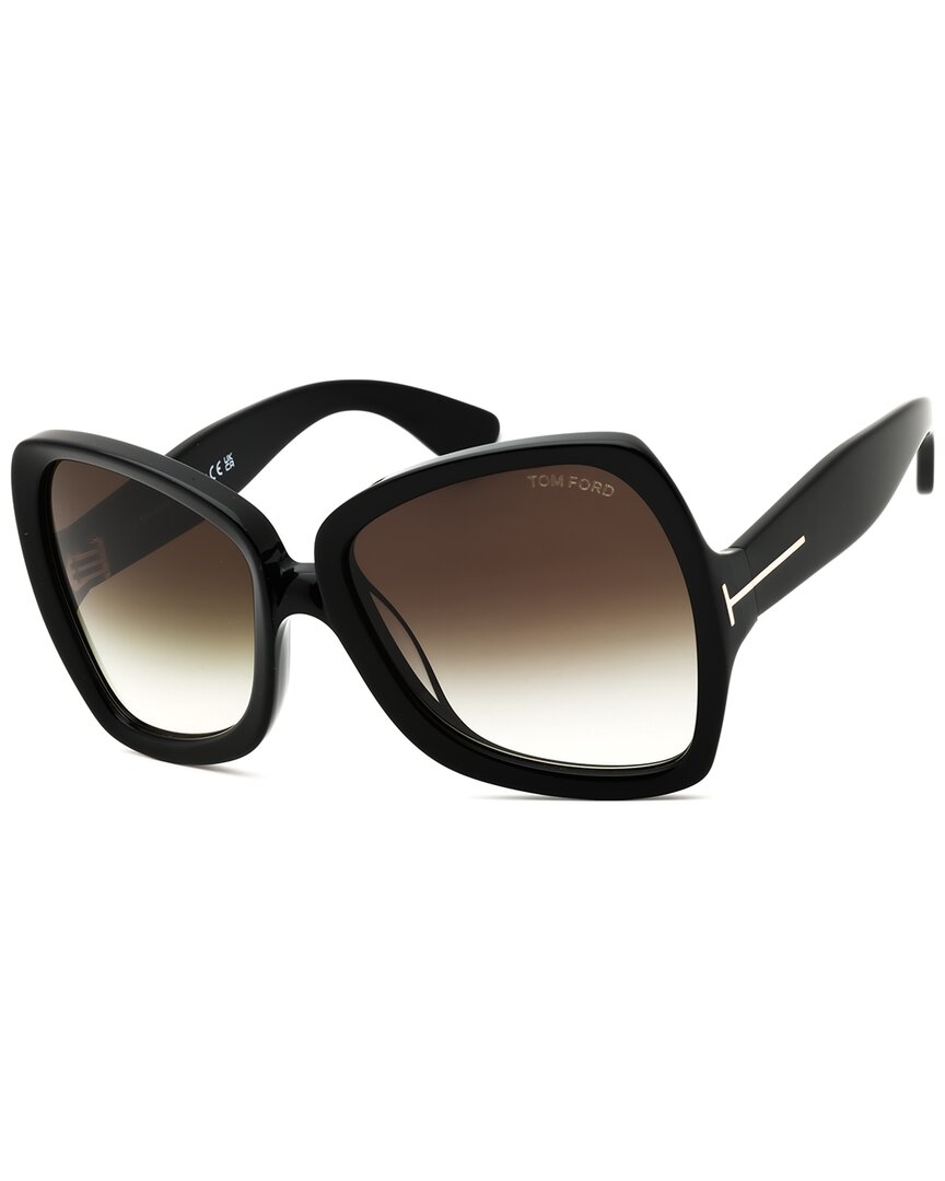 Tom Ford | Womens | Jerry 60mm Sunglasses | Black | Grey Gradient Lens