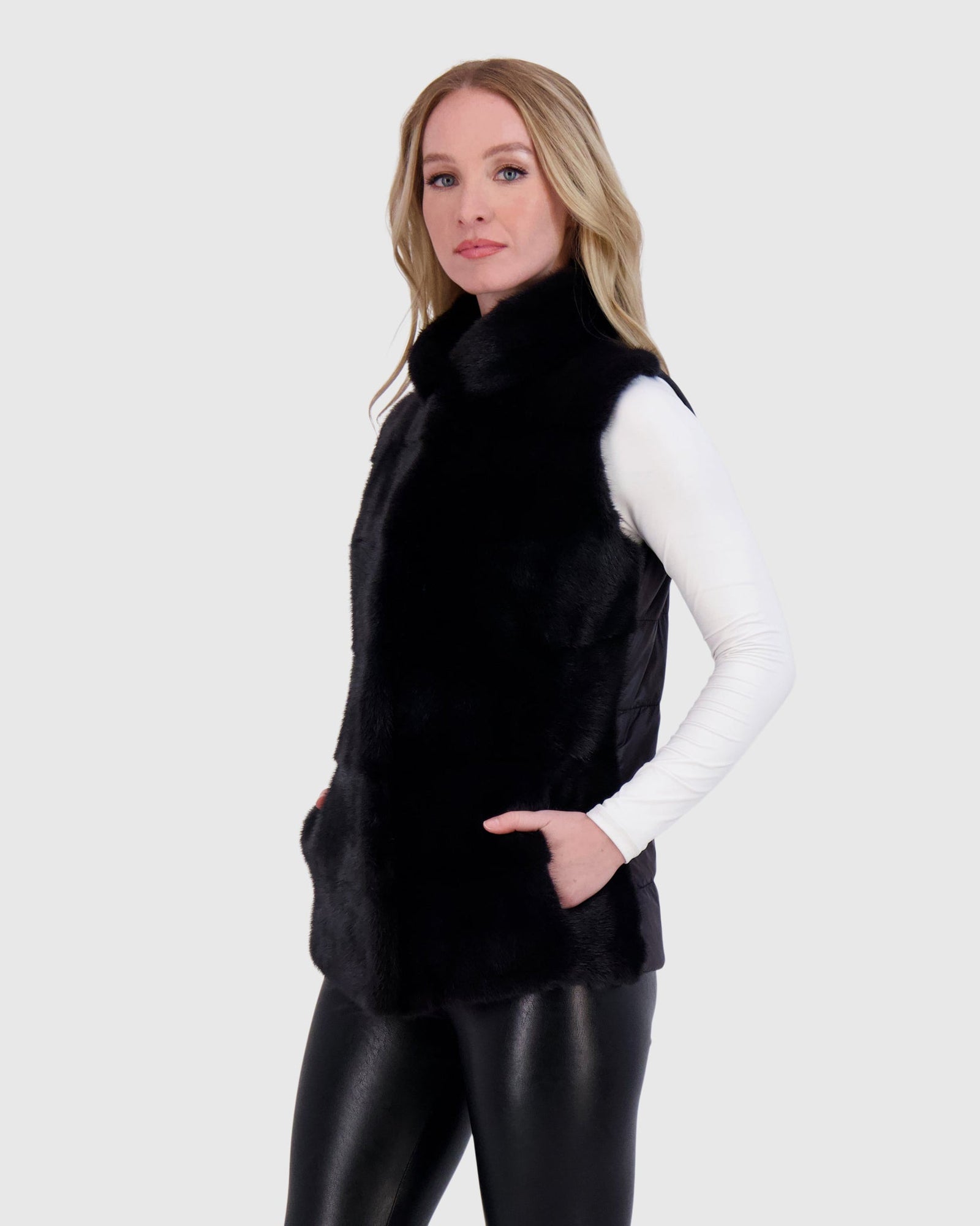Mink Vest | Dark Gray