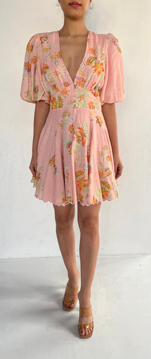 Hemant & Nandita | Cotton Linen Short Dress | Pink