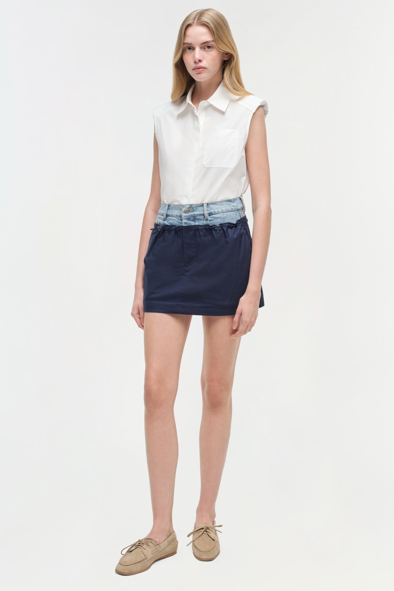 Womens | Hampton Denim Combo Mini Skirt | Midnight Multi