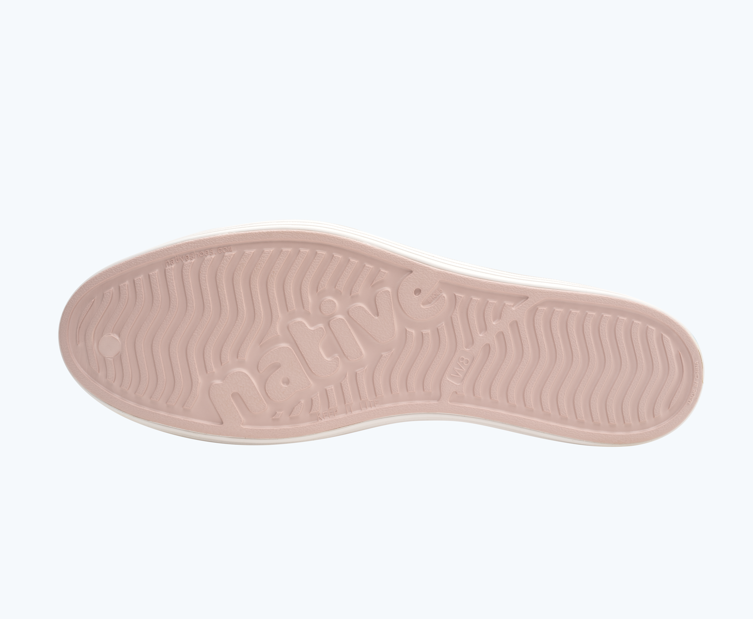 Bottom view of a Native Shoes Jericho | Dust Pink/ Shell White Footwear
