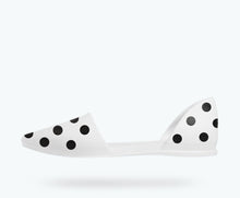 Side view of a Native Shoes Adults Audrey Print | Shell White/ Jiffy Polka Dots Footwear