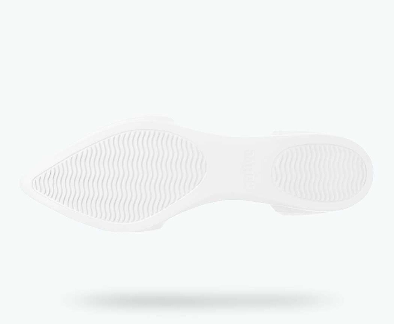 Bottom view of a Native Shoes Audrey Print | Shell White/ Jiffy Polka Dots Footwear